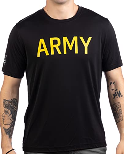 ARMY Wicking Shirt U.S. Military Performance Infantry Workout Black T-shirt